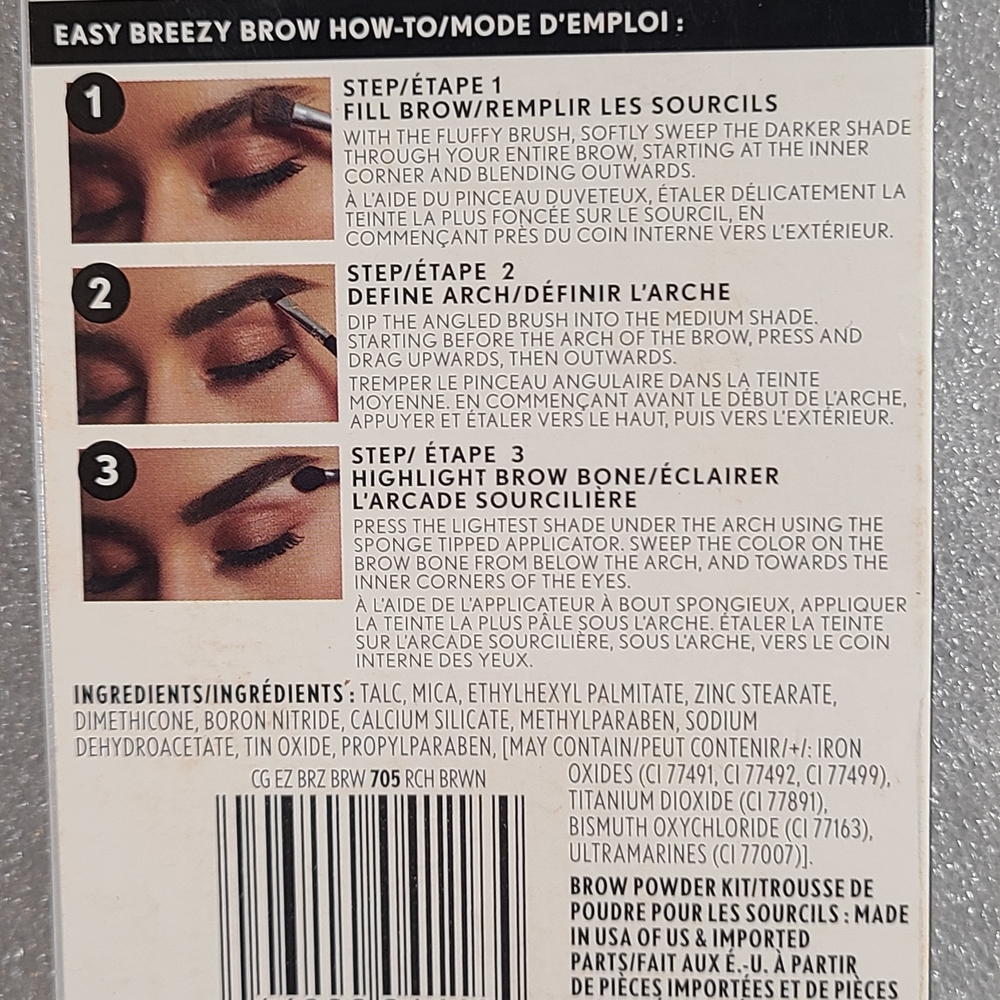 COVERGIRL Easy Breezy Brow Powder Kit - Rich Brown NIB 4 G/.14 Oz - Picture 7 of 9